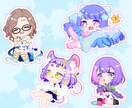 グッズにも！可愛いミニキャライラスト制作いたします サムネイルやアイコン、グッズにおすすめ！ イメージ3