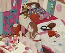 繊細な厚塗りでレトロな世界観のイラストを描きます MV･アイコン･ヘッダー等用途なんでもOK♡ イメージ6