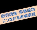 創業融資調達・事業成功につながる市場調査致します リアルビジネスの創業融資・起業に必要な市場環境調査 イメージ1