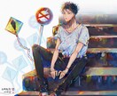 色彩にこだわったイラスト作成します 唯一無二の色使いの男性が得意です。 イメージ4