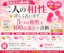 誕生日から二人の相性を詳しく読み解きます 恋愛・結婚の相性を100点満点で診断｜1日5組限定 イメージ1