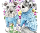 愛犬のイラストオーダー＊似顔絵描きます 原画データ無料お渡し・原画発送料無料 イメージ2