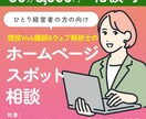 ひとり経営者の方のホームページ運用相談のります ご自身で作られたホームページやSNSを点検&相談乗ります イメージ1