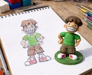 子どもの絵を立体化｜オーダーメイドフィギュア作ます 誕生日・成長記念・卒園卒業祝いに。完全手作りの一点物です イメージ1