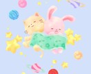 水彩絵の具風の可愛いキャラ・動物イラスト描きます アイコンや挿絵、グッズなどにご利用いただけます！ イメージ6