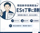 現役新卒採用担当がESを丁寧に添削します 採用側の視点で、経験や強みが伝わる文章へ整理します イメージ1
