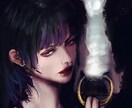 ダークな雰囲気で女性と猫を描きます 男性や他の生き物でも可能です！お気軽にご相談下さいね！ イメージ9