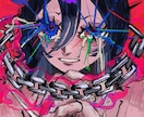 ダークでビビット！個性か強いイラスト作成します アイコン以外にも使用可能です（サイズは正方形のみ） イメージ3