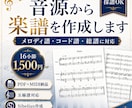 音源から楽譜を作成します メロディ譜・コード譜・総譜に対応します イメージ1