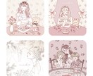 線画と淡色のイラスト描きます 優しく柔らかい雰囲気を伝えます イメージ2