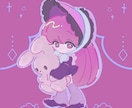 ふわっと甘くてかわいい！ミニキャラ  お描きします やさしい色とまるいシルエット、でも甘すぎないイラストを。 イメージ3