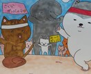 優しいほっこり手書きイラスト書きます 色々な動物や可愛いペットの記念になる一枚を。 イメージ8