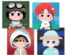 絵本みたいなアイコンイラスト描きます 先着３名様修正無制限！カラフルほっこり優しい雰囲気。 イメージ6