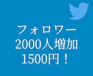 Twitterフォロワーを＋2,000人増やします SNSフォロワー獲得・宣伝・集客・拡散twitter イメージ1