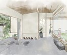 温かみのある手描きパース描きます 光や色味で見る人を惹き込む、イラスト感強めのパースです。 イメージ2