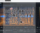 最低10分から！音声ファイルのノイズ除去いたします お手軽にホワイトノイズ・リップノイズ除去します！ イメージ1