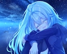 星空と少女のアイコン・イラスト制作します 星降る空に、君の願いを描こう。 イメージ4