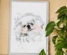 プレゼントに！フレームパネル愛犬イラストを届けます すぐ飾れる！うちのこ記念・誕生日・愛犬家へ遺影・ペットロスに イメージ1