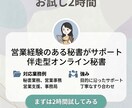お試し2時間◇事務・秘書業務、幅広く対応します 営業経験のある秘書がサポートする、伴走型オンライン秘書！ イメージ1
