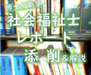 社会福祉士・精神保健福祉士／レポートの添削します 《博士・社会福祉士がレポートの仕上げをお手伝い》 イメージ1