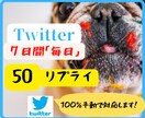 twitterで1週間毎日50リプ運用代行します リプライをアクティブユーザーに向け"手作業"でお送りします イメージ1