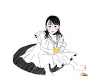 お写真から繊細なイラストをお作りします 白黒+ワンポイントカラーでカッコ可愛いシンプルイラスト♡ イメージ7