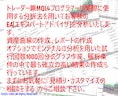 MT4用EAのバックテストを代行します トレーダー兼MQL4プログラマーがTDSでEAの分析します。 イメージ1