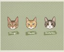 猫さんの似顔絵描きます リアル寄りの絵柄で猫さんの正面のお顔を描きます イメージ1