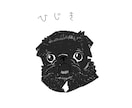 オシャレ白黒線画でアイコン描きます デフォルメ似顔絵や手書きタッチのイラストをSNSアイコンに！ イメージ3