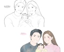 シンプルでやさしいタッチの似顔絵描きます ◎結婚式や誕生日などの記念日に◎家族・子供・赤ちゃん・ペット イメージ6