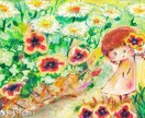 妖精とお花の絵画をクレヨンで描きます 思い出　大切　記念　お花　プレゼント イメージ3