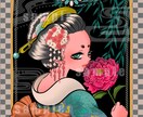 豪華絢爛な和の世界を描きます 伝統にポップを添えて。令和の艶を描く一枚です イメージ2