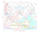 2-3人用♡お写真からゆるふわ似顔絵をお描きします 記念日のプレゼントや思い出作りにどうぞ♪ イメージ2