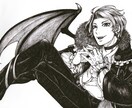 白黒のキャラクターイラストを描きます 線画での白黒イラストです。一風変わったイラストを！ イメージ1