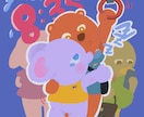 鮮やかな❤︎可愛い人物・動物イラスト描きます カップルアイコン・グッズに合わせるイラスト（デザイン可！） イメージ1