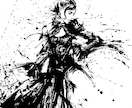 人物の【墨絵イラスト】を作画します 墨が放つ鮮やかなコントラスト。墨絵イラスト制作します。 イメージ2