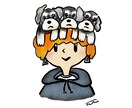 個性的！オーナー様の頭に乗せたうちの子を描きます ユニークな似顔絵がお好みの方へ　お子様のネームタグにも イメージ3