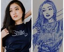 ペン1色でアナログ似顔絵 手描きします SNSのアイコンやちょっとした記念等なんでもどうぞ^^ イメージ2