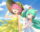 背景を含めたキャラクターイラスト描きます 【リニューアル】配信で使用可能！サムネイルや動画などに使える イメージ3