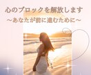 心のブロックを解放し前に進みたいあなたへ提供します ☆心のブロックを外すと未来が動き出す。本来のあなたへ還るとき イメージ1