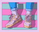 レトロポップな曲のカバーイラストをお描きします オリジナルやカバー曲、どんなイメージにも対応致します！ イメージ1