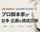 プロ脚本家が動画台本・企画を構成診断しますます 30年以上の脚本・演出経験で、弱点と直し方を具体化します イメージ1