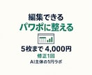 AIで作った資料を、編集できるパワポに整えます 文字の詰まり、表の読みづらさを5枚まで整理します イメージ1