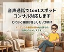 通話で1on1スポットコンサル対応します 直接お話ししたい方向けのサービスです イメージ1