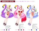 最短当日！IRIAM◎夏の水着イラスト描きます 配信にも！6種の水着から選べる◎キャラを即納でお書きします イメージ5