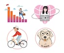 アイコン、ピクトグラム等のイラスト素材お作りします 印刷物、WEBデザインに必要なデザイン素材を承ります。 イメージ4