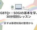 LGBTQ+・SOGIを学ぶ個別レッスンします 「どう接すれば…」と迷ったら。まずは基礎知識の整理から イメージ1