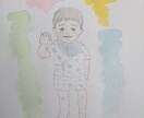優しいタッチの水彩画似顔絵描きます 水彩絵の具と水彩色鉛筆を使い優しい感じの似顔絵を制作します イメージ6
