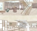 お洒落なオリジナル手書きパースを描きます お洒落なインテリアパース、宣伝用、雰囲気 イメージ4
