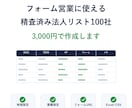 フォーム営業用リスト100社を作成します 大量名簿ではなく、営業前に使える精査リストを納品します イメージ1